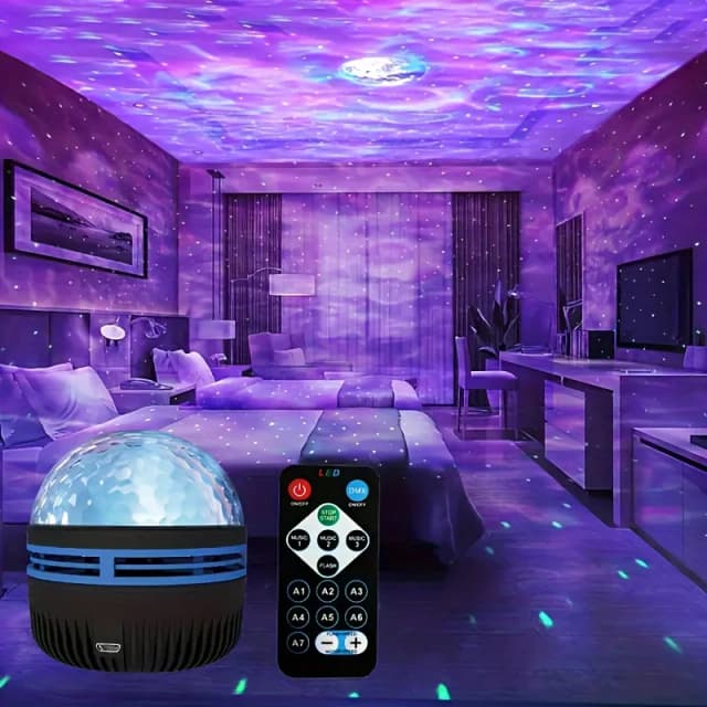 Projektor Galaxy Starry Sky Light Pilot USB Obrotowa wielokolorowa lampka nocna do sypialni Ambiance Christmas Decoration