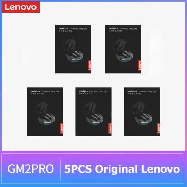 5 sztuk oryginalne Lenovo GM2 Pro bezprzewodowe słuchawki Bluetooth Stereo redukcja szumów uniwersalny sportowy zestaw słuchawkowy mikrofon dla Xiaomi