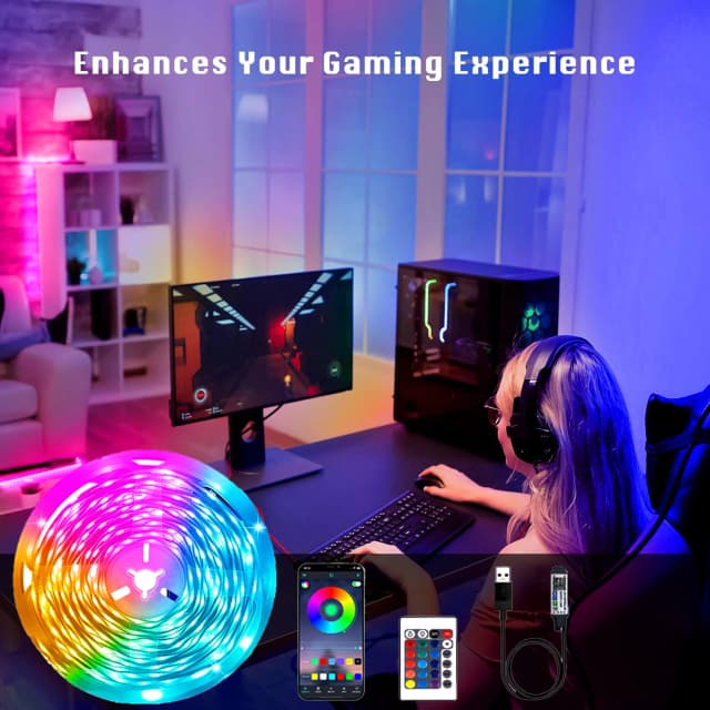 5m10m20m30m Taśma LED synchronizacja muzyki Taśma LED RGB jest używana do dekoracji wnętrz pokoju i imprez rodzinnych oraz