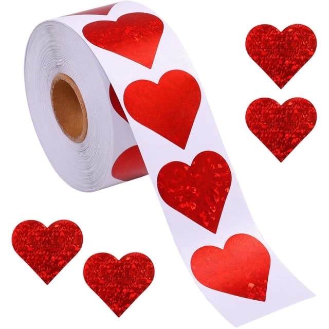 100-500 sztuk Sparkle Heart naklejki czerwona miłość Scrapbooking naklejki samoprzylepne na walentynki dekoracje ślubne naklejki papiernicze