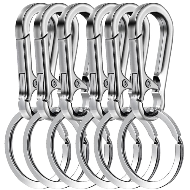 6Pcs Karabińczyk do kluczy Metalowy karabińczyk w kształcie breloczka do kluczy Klipsy do kluczy Organizer do kluczy samochodowych