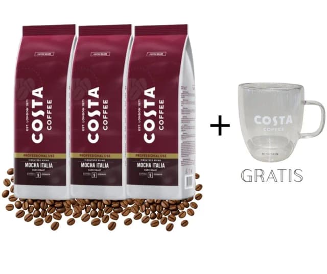 Kawa Ziarnista Costa Pro Signature Dark 3x1kg + Kubek Costa Gratis
