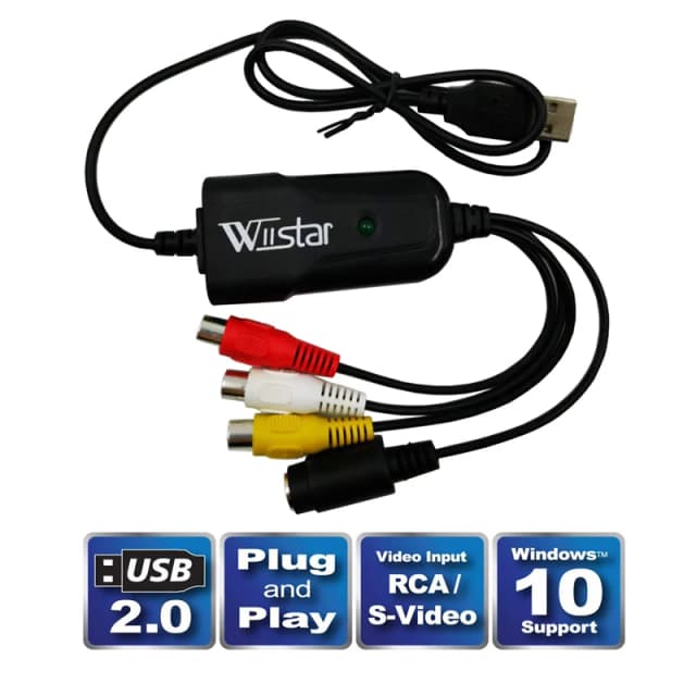 Karta przechwytująca audio-wideo USB 2.0 Łatwy do zaciskania adapter przechwytujący wideo z VHS na DVD dla systemu Windows 10/8/7/XP Przechwytywanie wideo