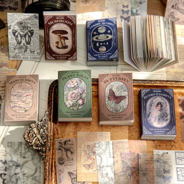 100 sztuk/książka Podwójny materiał Książka Retro Seria Memoir Mini 50 sztuk Niepowtarzalny odrywalny podręcznik Papier dekoracyjny