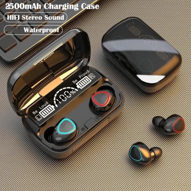 M10 TWS słuchawki Bluetooth z etui z funkcją ładowania bezprzewodowe słuchawki z mikrofonem 9D Stereo sportowe wodoodporne słuchawki douszne zestaw słuchawkowy