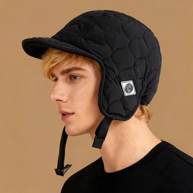 Aksamitna czapka Lei Feng unisex, zimowa, ocieplana aksamitem i wełną jagnięcą, ciepła czapka z ochroną uszu, czapka outdoorowa do jazdy na nartach, jazdy na rowerze, czapka pilota, czapka rosyjska.