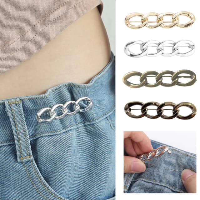 1PC odzież damska zestaw broszek gładki łańcuszek broszki dla kobiet przypinka do klapy dokręcanie szpilka w talii klamra w talii Diy akcesoria