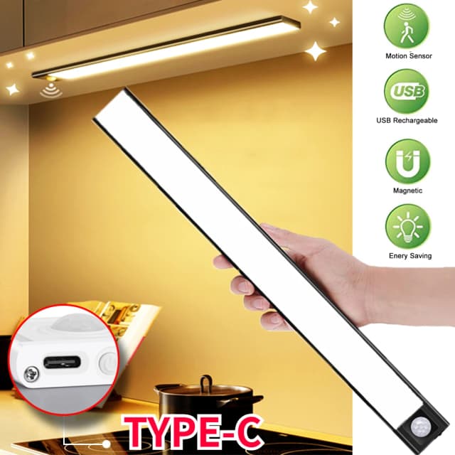 Lampka nocna Led Light Oświetlenie podszafkowe Lampka nocna z czujnikiem ruchu Oświetlenie szafy Oświetlenie kuchenne Magnetyczna lampka nocna