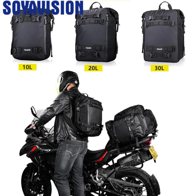 Wodoodporna torba motocyklowa na bagażnik tylny 10L/20L/30L, sakwy, torba podróżna, plecak, torba do przechowywania na bagażnik tylny motocykla