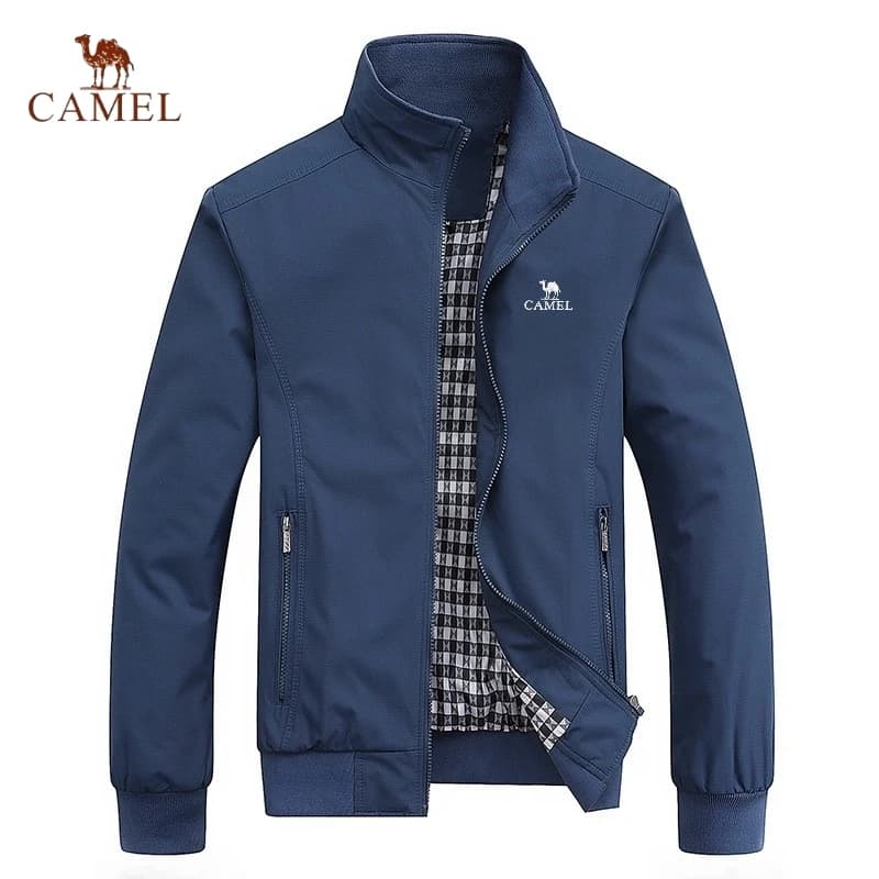 Haftowane CAMEL wiosenne i jesienne Casual Solid Color Fashion Slim Fit bomba kurtka kurtka kurtka baseballowa męska kurtka M-6XL