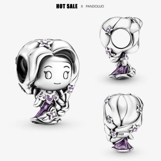 Kolekcja Disney Roszpunka Roszpunka Charm Koraliki Fit Pandora Bransoletka Dla Kobiet Srebrny Wisiorek Koralik DIY Biżuteria 2024 Gorący Prezent