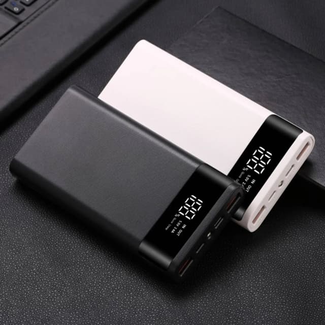 18650 Power Bank baterii Box 5V 2.1A wyświetlacz LCD 20000MAh listwa zasilająca dla 6X18650 baterii DIY obudowa z Power bankiem (czarny)