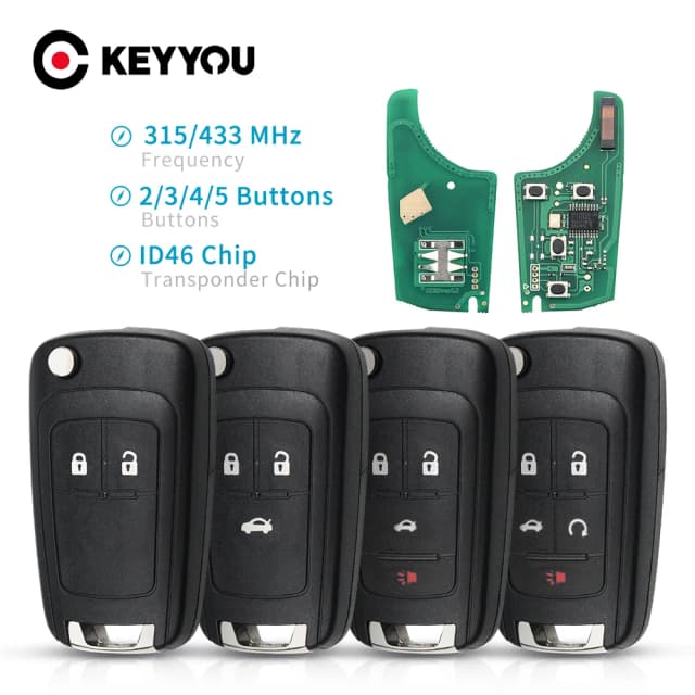 KEYYOU 2/3/4/5 przyciski kluczyk samochodowy z pilotem DIY dla opla/VAUXHALL Astra J Corsa E Insignia Zafira C 2009-2016 315 / 433MHz PCF7937E się do Chevrolet Malibu Cruze Aveo iskra żagiel