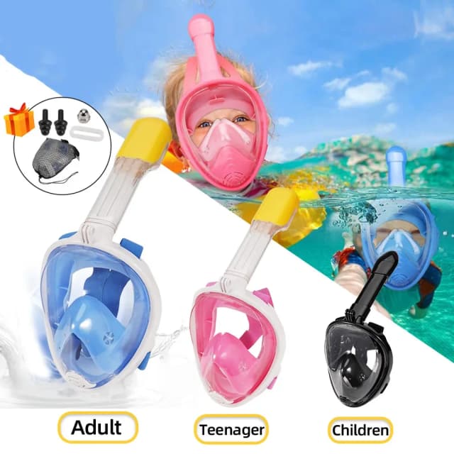 Podwodna maska ​​do nurkowania Anti Fog Full Face Maska do nurkowania Snorkeling Maski oddechowe Bezpieczny wodoodporny sprzęt do pływania dla dorosłych dzieci