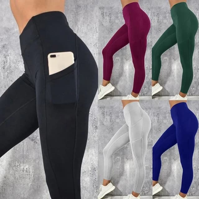 Joga Fitness damskie legginsy rajstopy z wysokim stanem z kieszenią trening gimnastyczny bieganie rozciągliwe seksowne podnoszące pośladki dorywczo obcisłe spodnie