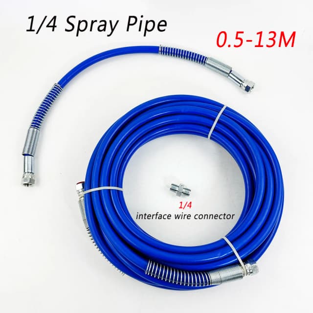 Niebieska dwuwarstwowa pleciona rura natryskowa 5800PSI 1/4 cala 0,5 M-13 M Super mocna bezpowietrzna dysza natryskowa części zamienne rura łącząca