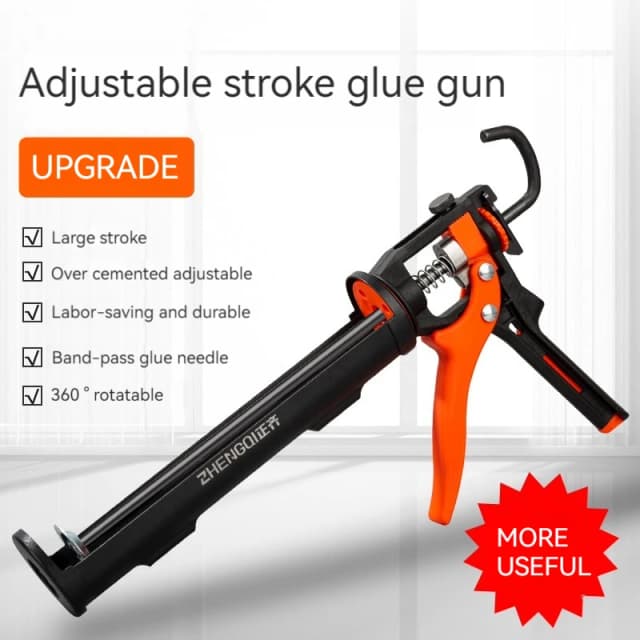 Wysokiej jakości pistolet do klejenia szkła, ręczny, uniwersalny 360 °   Obrotowy pistolet do klejenia Oszczędzające pracę narzędzie do uszczelniania w gospodarstwie domowym Pistolet do klejenia strukturalnego